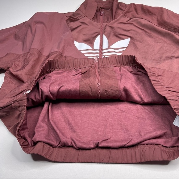 Adidas Track Jacket Full Zip Trefoil Mauve Outdoor Athletic Street Running New - Picture 6 of 16